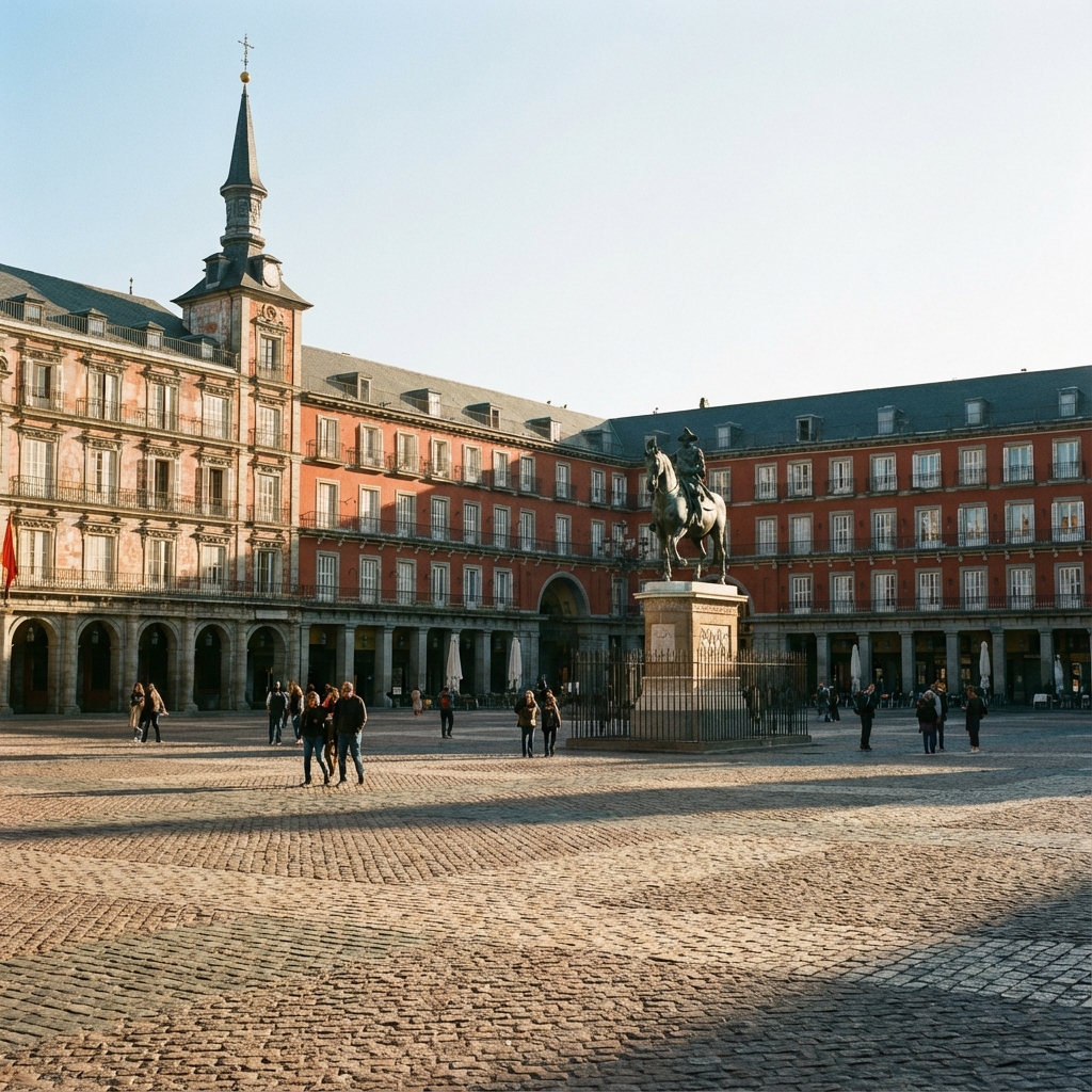 Plaza Mayor in Madrid with the Philip III statue